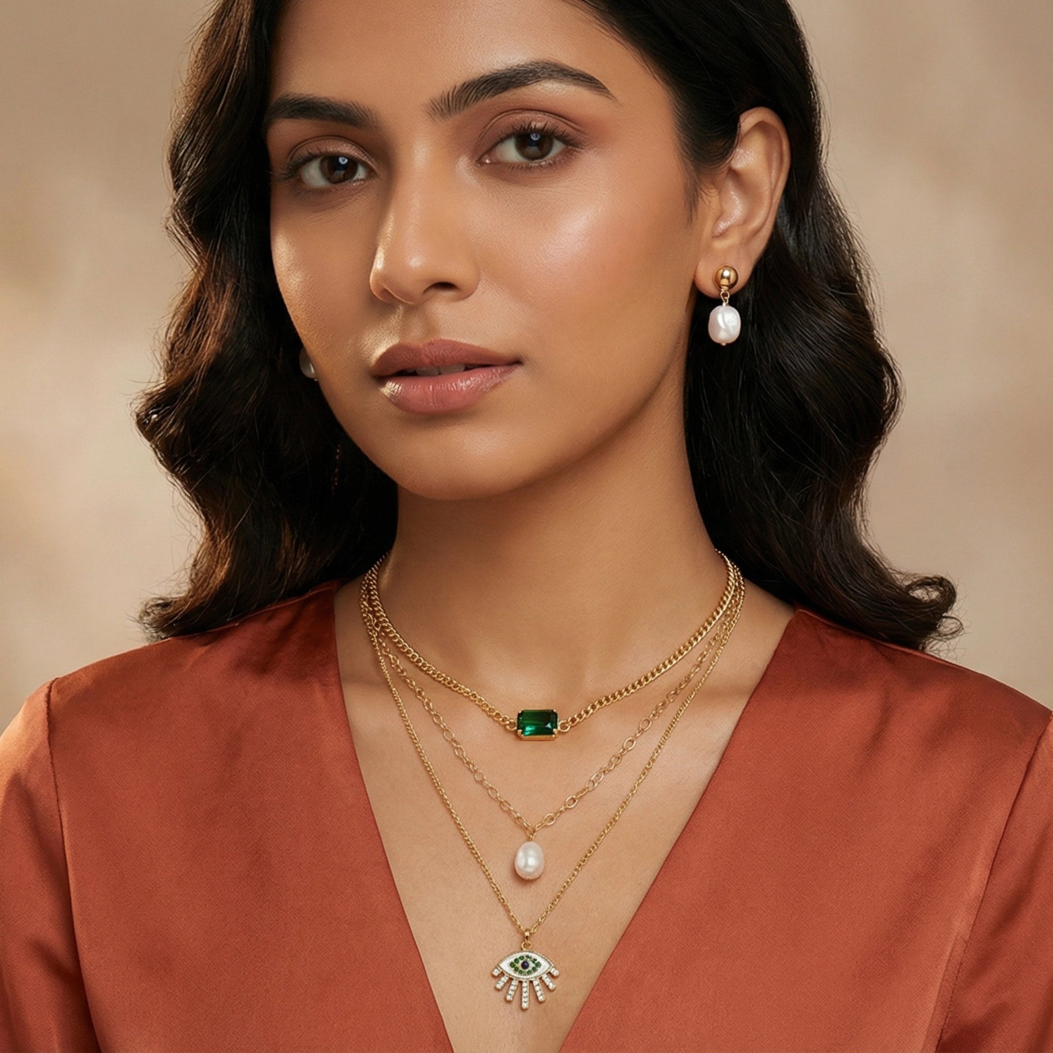 Boho Luxe Evil Eye Stacked Set with Earrings