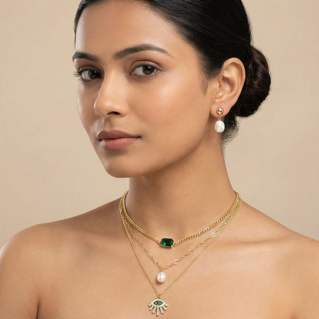 Boho Luxe Evil Eye Stacked Set with Earrings