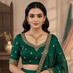 Golden Leaf & Crystal Drop Statement Set