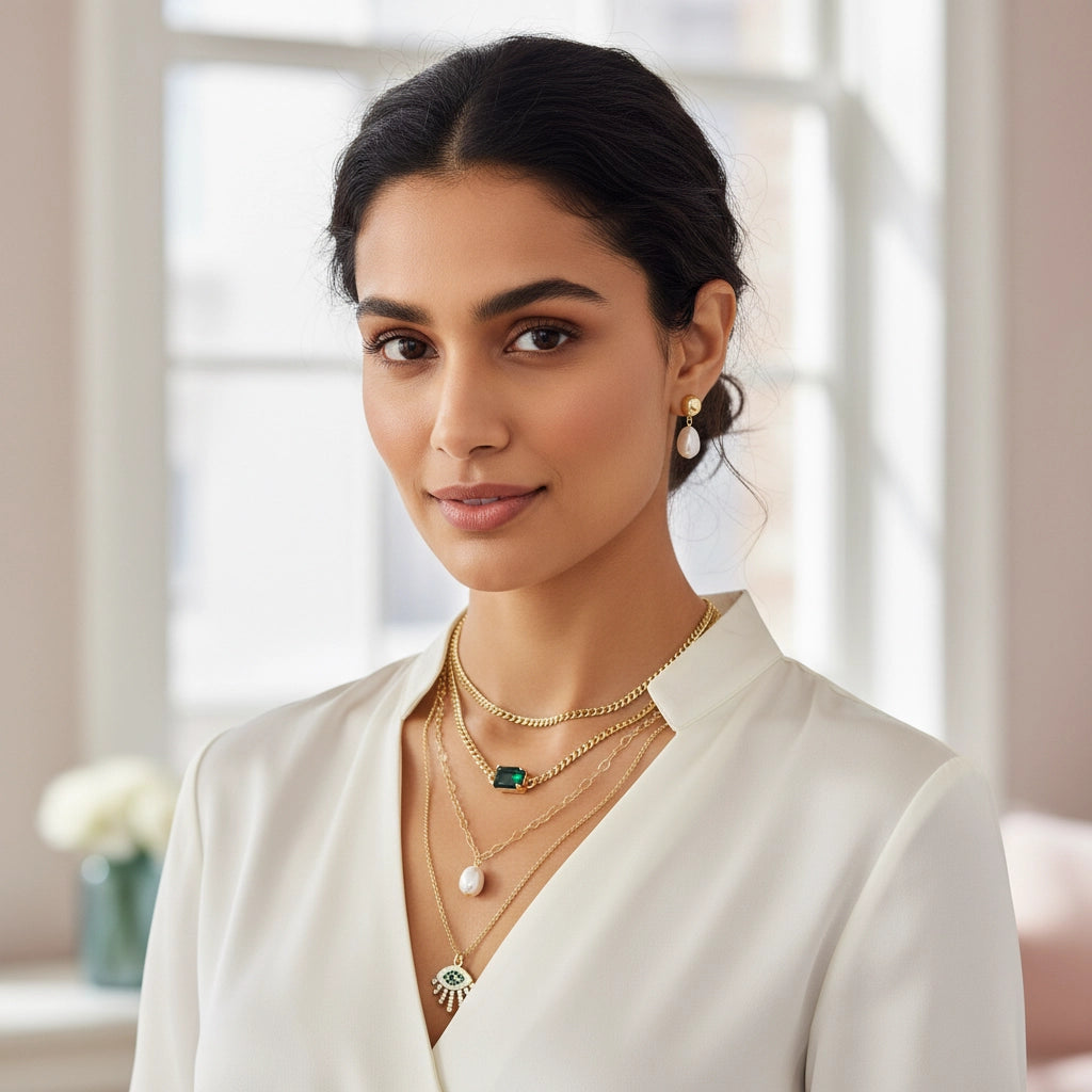 Boho Luxe Evil Eye Stacked Set with Earrings