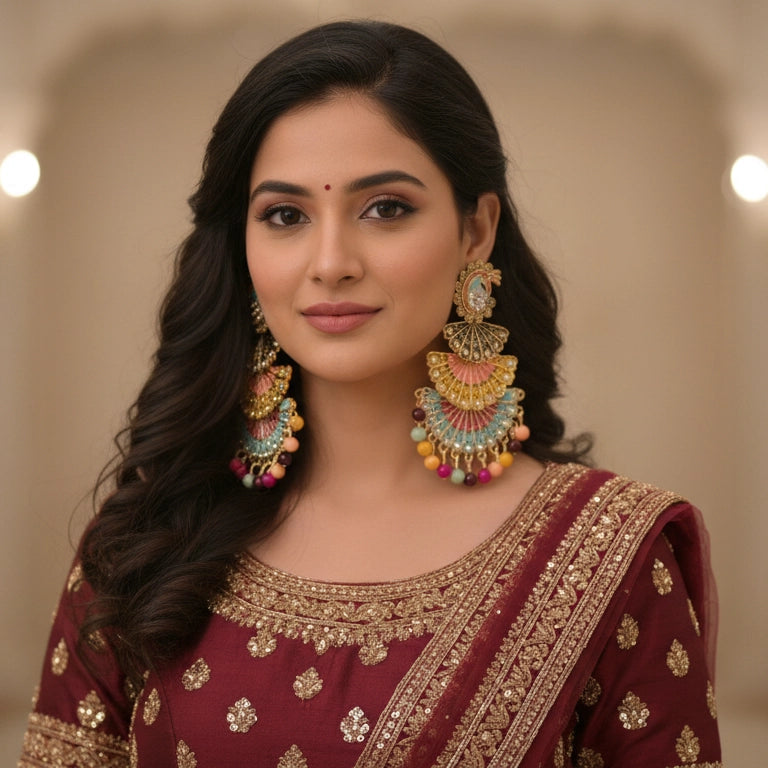 Royal Peacock Enamel Statement Danglers